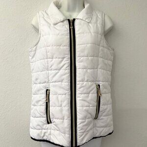 CASUAL IDENTITY WHITE LIGHTWEIGHT PUFFER VEST LIKE NEW